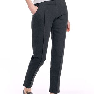 GARNET HILL Comfort Crop Trousers Pull-on Pants Heathered Charcoal Size Medium